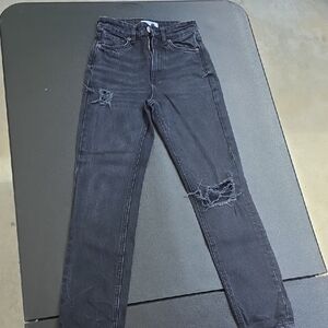 Zara Dark Gray Ripped Skinny Jeans